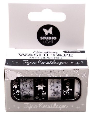 Studio Light Washi tape Black/white - NL - Silver Essentials nr.26 SL-ES-WASH26 63x37x76mm *