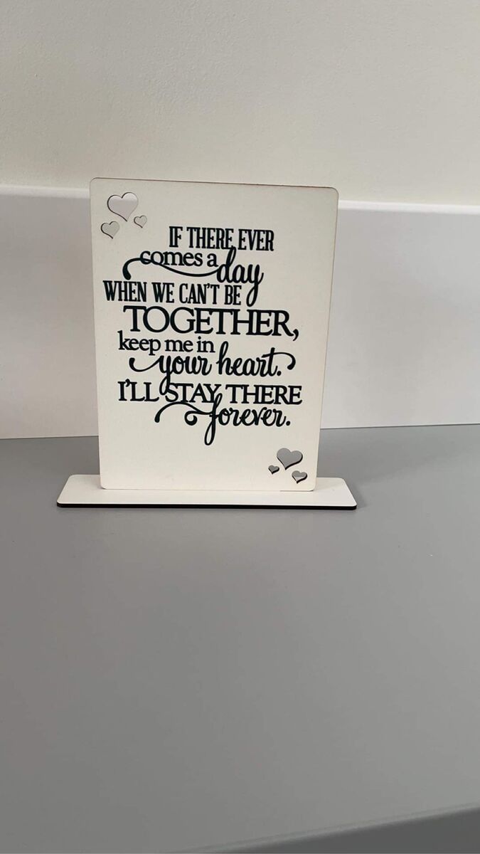 Foto/Tekstbord met hartjes op  standaard - sublimatie (Li standaardhart)