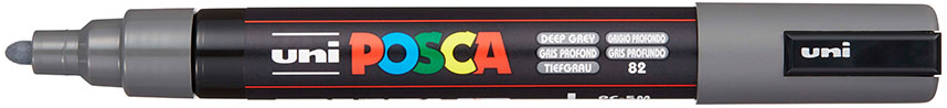 Uni Posca Verfmarker - lijndikte: 2,5 mm - PC-5M - Diep Grijs - 82