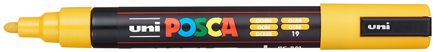 Uni Posca Verfmarker - lijndikte: 2,5 mm - PC-5M - Okergeel - 19