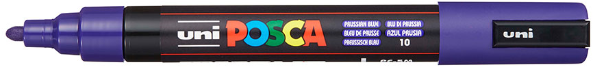 Uni Posca Verfmarker - lijndikte: 2,5 mm - PC-5M - Pruisisch Blauw - 10