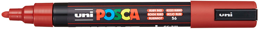Uni Posca Verfmarker - lijndikte: 2,5 mm - PC-5M - Robijnrood - 56