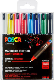 Uni Posca Verfmarker - lijndikte: 0,7 mm - PC-1MR - Set 8st - Basis