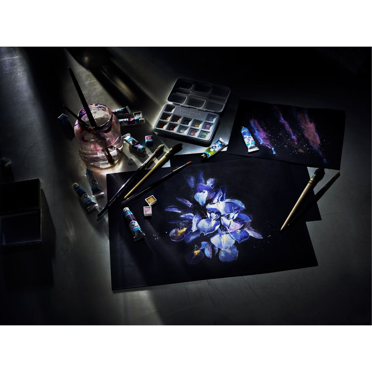 Zwart blok met aquarelverfpapier 12 vellen 360 g formaat 29,7 x 21 cm (A4) (94170002)