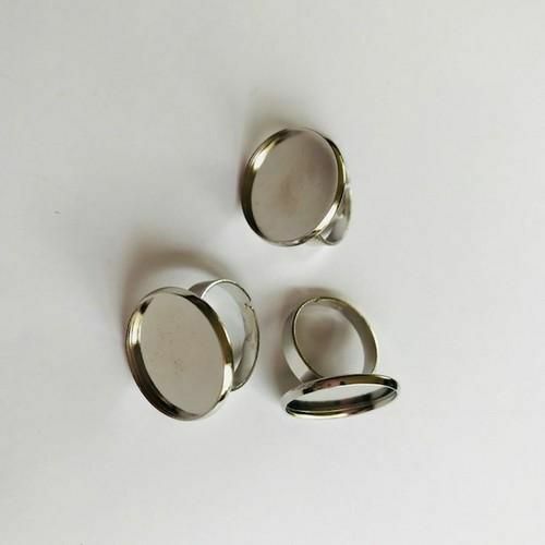 Vinger ring 14mm Top (voor epoxy) 3 st (platinum) (12332-3211)
