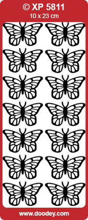 Stickervel - Vlinders - Rood/Goud (AFGEPRIJSD)