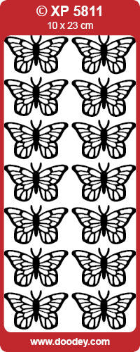 Stickervel - Vlinders - Rood/Goud (AFGEPRIJSD)
