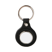 Sleutelhanger kunstleer - Rond- Zwart - 4,2 x 8,5 cm