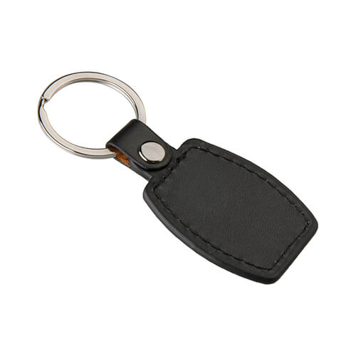 Sleutelhanger kunstleer - Barrel - Zwart - 3,2 x 9,0 cm