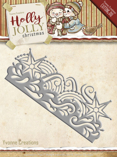 Die - Yvonne Creations - Holly Jolly - Snowflake Border (AFGEPRIJSD)
