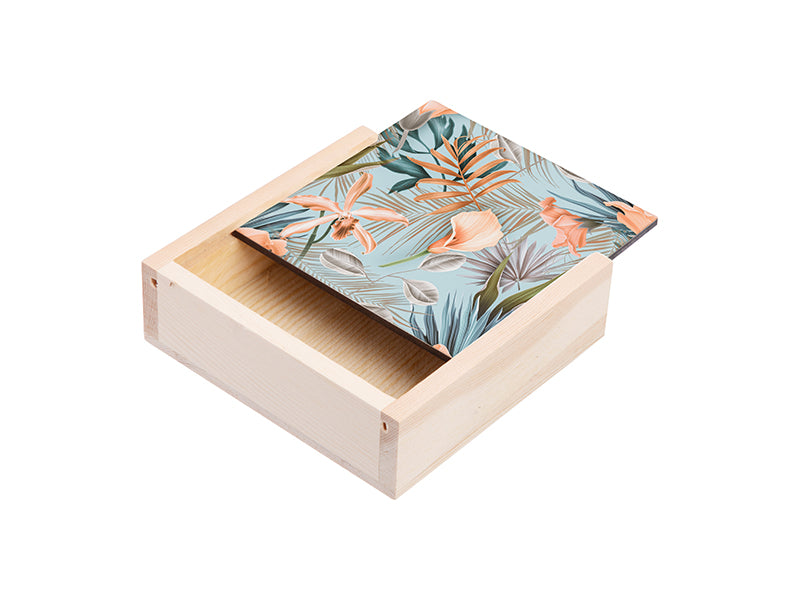 Houten doosje - voor 6 onderzetters - geschikt voor sublimatie (40619)