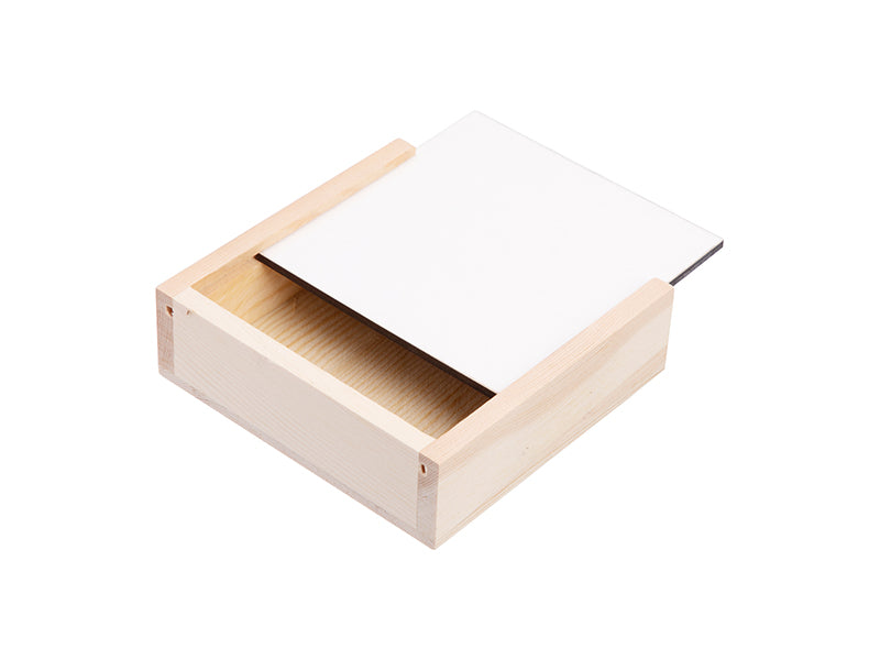 Houten doosje - voor 6 onderzetters - geschikt voor sublimatie (40619)