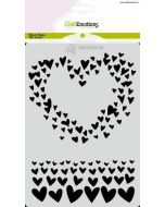 CraftEmotions Mask stencil Just Married - Harten A6 Carla Creaties (185070/0150)*