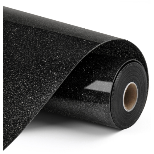Heat Transfer Vinyl Glitter - Black - 30.5 x 90 cm (008939)