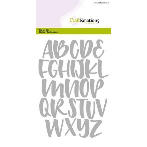 CraftEmotions Die - alfabet handlettering hoofdletters Card 10,5x14,8cm    (115633/0512)*