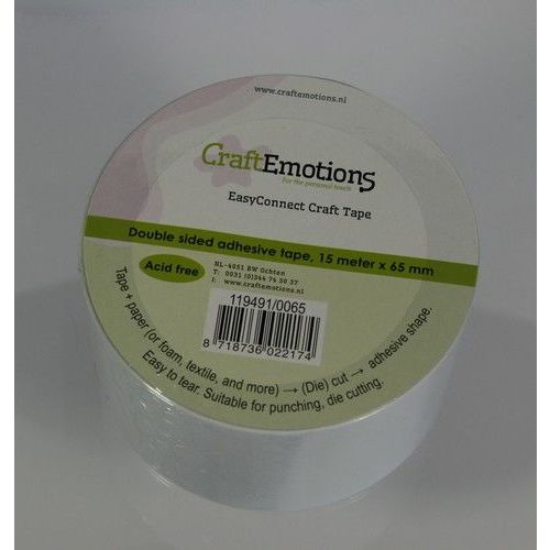 CraftEmotions EasyConnect (dubbelzijdig klevend) Craft tape 15m x 65mm (119491/0065)