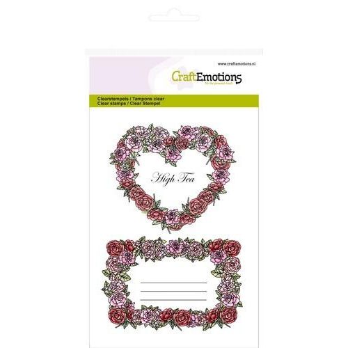 CraftEmotions clearstamps A6 - Rozen labels High Tea Rose (130501/1064)*