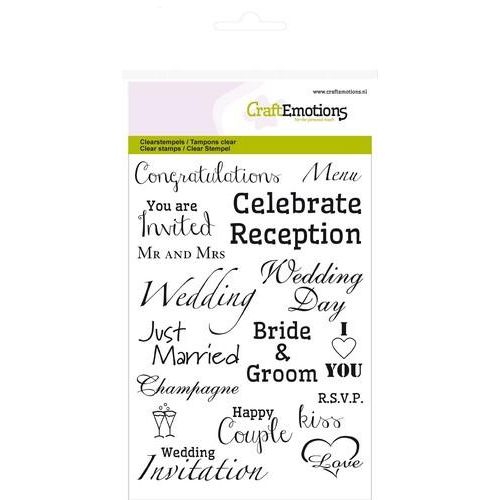  CraftEmotions clearstamps A6 - tekst EN Wedding (130501/1153)*