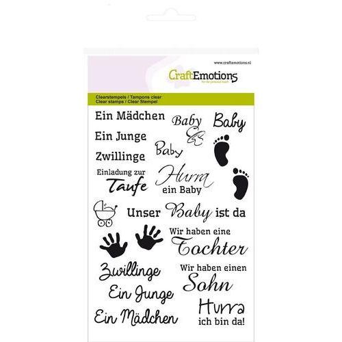  CraftEmotions clearstamps A6 - tekst DE Baby (130501/1156)*
