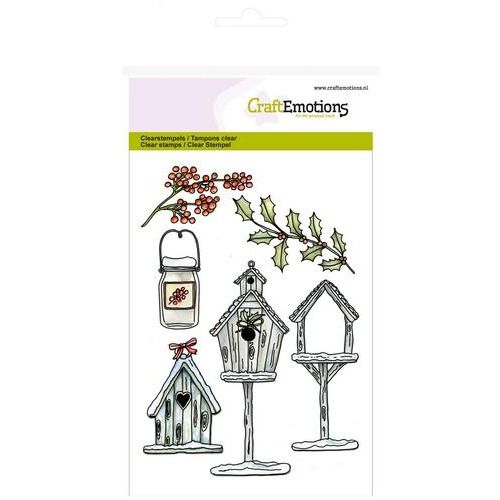  CraftEmotions clearstamps A6 - Vogelhuisjes Home for Christmas (130501/1222)*