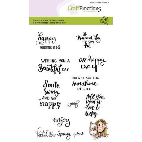 CraftEmotions clearstamps A6 - Kaat en Odey Spring quotes (Eng) Carla Creaties (130501/1600)*