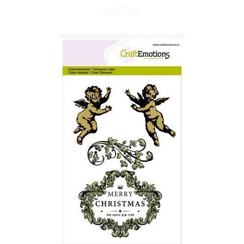 CraftEmotions clearstamps A6 - engeltjes ornament label Purple Holiday (130501/1054)*