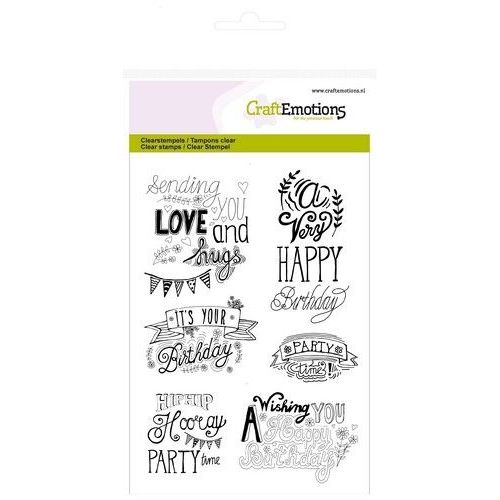 CraftEmotions clearstamps A6 - birthday handlettering (Eng) (130501/1258)*