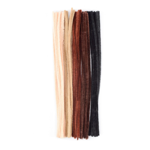 Vaessen Creative • Chenilledraden 6mm 50st. 30cm Bruin (1601-001)