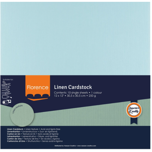 Florence • Linnenkarton 250g 30,5x30,5cm Ocean 10x (2822-045)