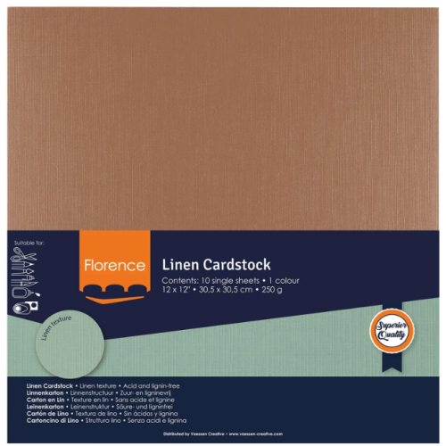 Florence • Linnenkarton 250g 30,5x30,5cm Hazelnut 10x (2822-093)