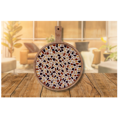 LC DIY Ronde Borrelplank - Beige/zand (80072) *