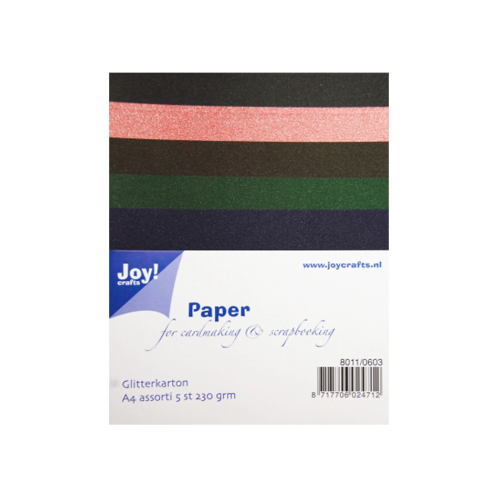 Joy!Crafts • Glitter karton A4 set 3 230g 5pcs (8011/0603)