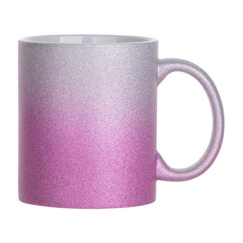 Glitter Sublimatie Mok 11oz - roze-zilver verloop (B11GTMX-SVPR)
