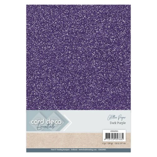 Card Deco Essentials Glitter Paper Dark Purple (CDEGP001)