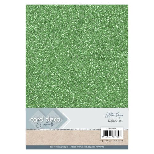 Card Deco Essentials Glitter Paper Light Green (CDEGP002)