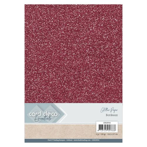 Card Deco Essentials Glitter Paper Bordeaux (CDEGP016)