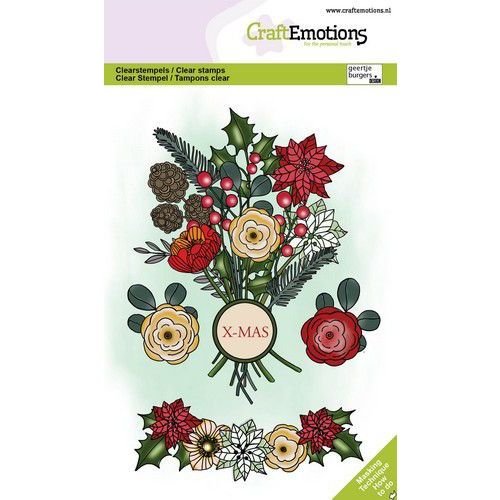 CraftEmotions clearstamps A6 - Boeket en seal kerst GB Dimensional stamp*
