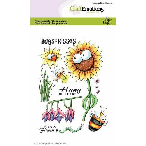 CraftEmotions clearstamps A6 - Bugs & flowers 3 Carla Creaties (130501/1697) (AFGEPRIJSD)