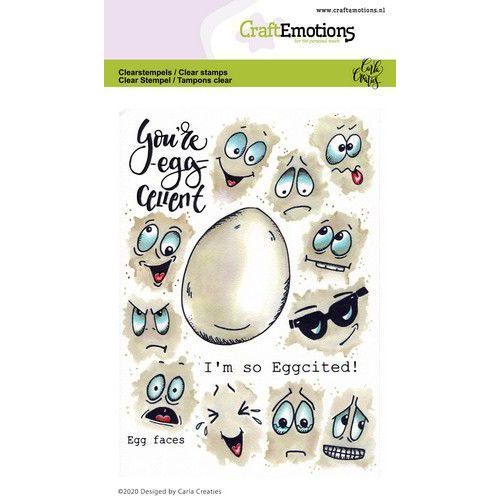 CraftEmotions clearstamps A6 - Egg faces Carla Creaties (130501/1670) *