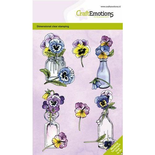 CraftEmotions clearstamps A6 - Viooltjes GB Dimensional stamp (130501/1333) *