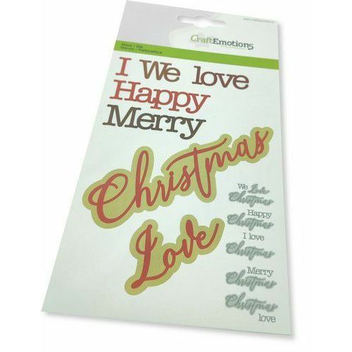 CraftEmotions Die - tekst Christmas Love Card 10,5x14,8cm (AFGEPRIJSD)