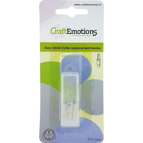 CraftEmotions Easy circle cutter - reserve mesjes 3 st (860513/2010)