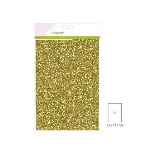 CraftEmotions glitterkarton 5 vel goud +/- 29x21cm 220gr*