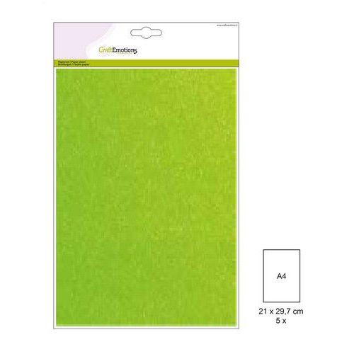 CraftEmotions glitterkarton 5 vel neon groen +/- 29x21cm 220gr*