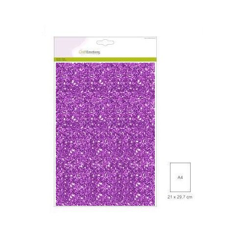 CraftEmotions glitterkarton 5 vel paars +/- 29x21cm 220gr