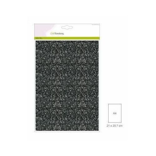 CraftEmotions glitterpapier 5 vel zwart +/- 29x21cm 120gr (001290/0170)