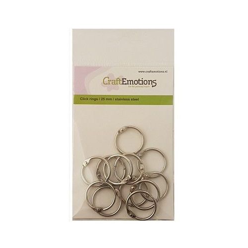 CraftEmotions Klik ringen / boekbindersringen 25mm 12 st. (430603/3425)