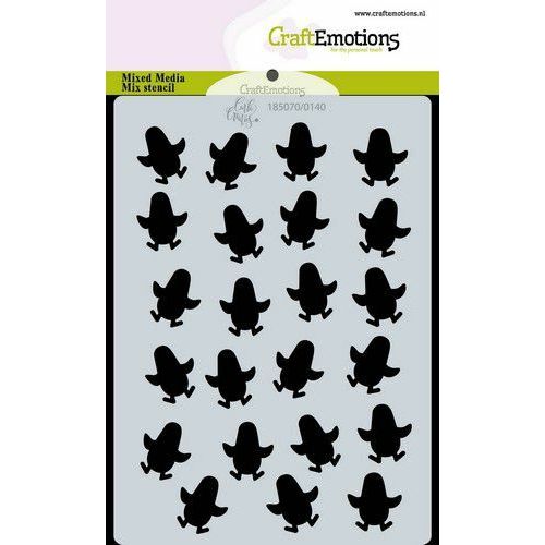 CraftEmotions Mask stencil achtergrond penguins A6 Carla Creaties (185070/0140)*