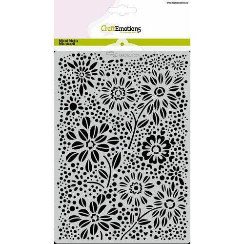 CraftEmotions Mask stencil flowers & dots A5 GB*