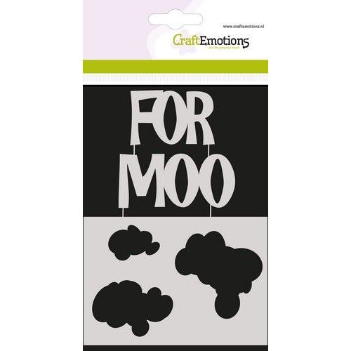 CraftEmotions Mask stencil - Tekst FOR MOO (EN) Carla Creaties (185070/0208) *